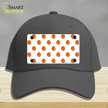 Orange White Polka Dot Novelty License Plate Hat Cotton / Charcoal