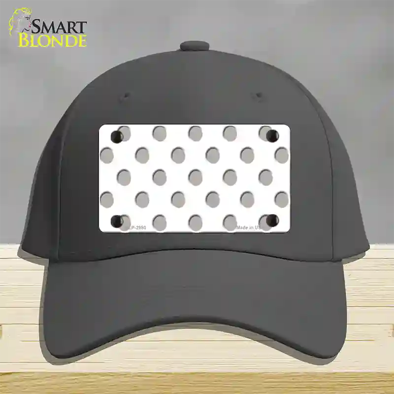 Grey White Polka Dot Novelty License Plate Hat Cotton / Charcoal