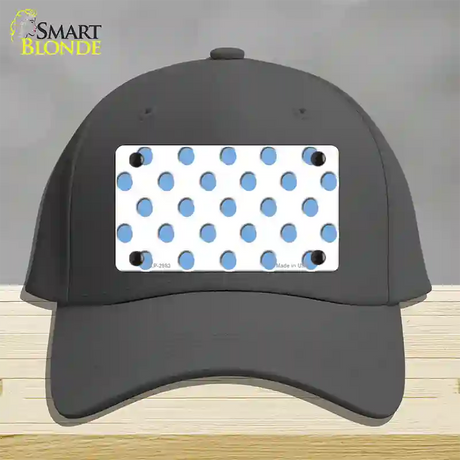 Light Blue White Polka Dot Novelty License Plate Hat Cotton / Charcoal