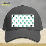 Mint White Polka Dot Novelty License Plate Hat Cotton / Charcoal