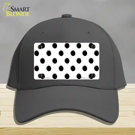 Black White Polka Dot Novelty License Plate Hat Cotton / Charcoal