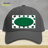 Green White Polka Dot Green Center Oval Novelty License Plate Hat Cotton / Charcoal