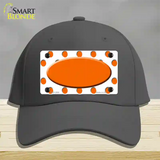 Orange White Polka Dot Orange Center Oval Novelty License Plate Hat Cotton / Charcoal