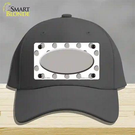 Grey White Polka Dot Grey Center Oval Novelty License Plate Hat Cotton / Charcoal