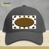 Brown White Polka Dot Brown Center Oval Novelty License Plate Hat Cotton / Charcoal