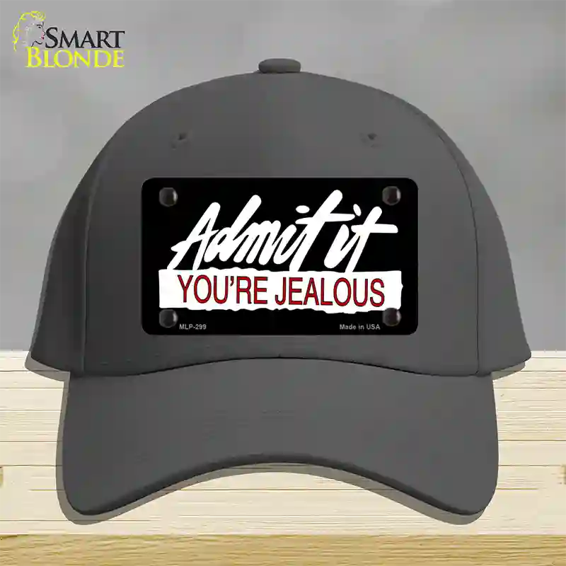 Admit It Your Jealous Novelty License Plate Hat Cotton / Charcoal