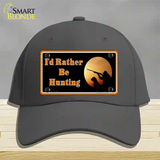 Id Rather Be Hunting Novelty License Plate Hat Cotton / Charcoal