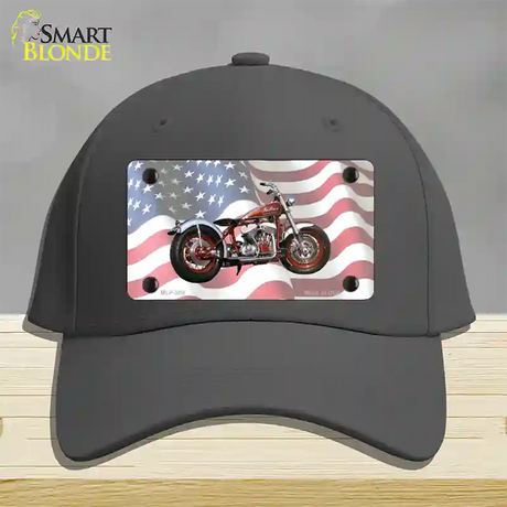 Indian Motorcycle American Flag Novelty License Plate Hat Cotton / Charcoal