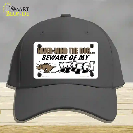 Beware Of My Wife Novelty License Plate Hat Cotton / Charcoal