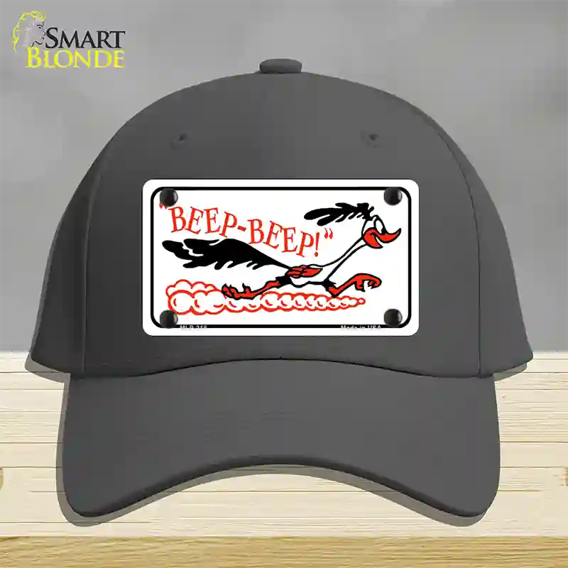 Beep Beep Roadrunner Novelty License Plate Hat Cotton / Charcoal