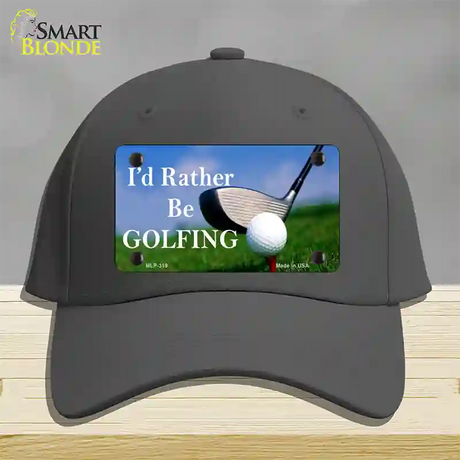 Rather Be Golfing Novelty License Plate Hat Cotton / Charcoal