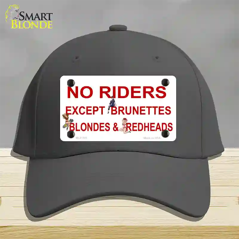 No Riders Except Novelty License Plate Hat Cotton / Charcoal