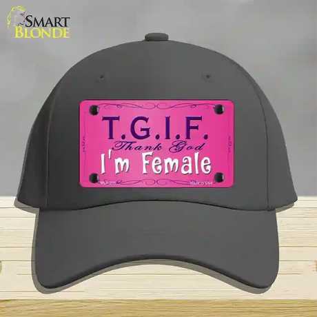 TGIF Novelty License Plate Hat Cotton / Charcoal