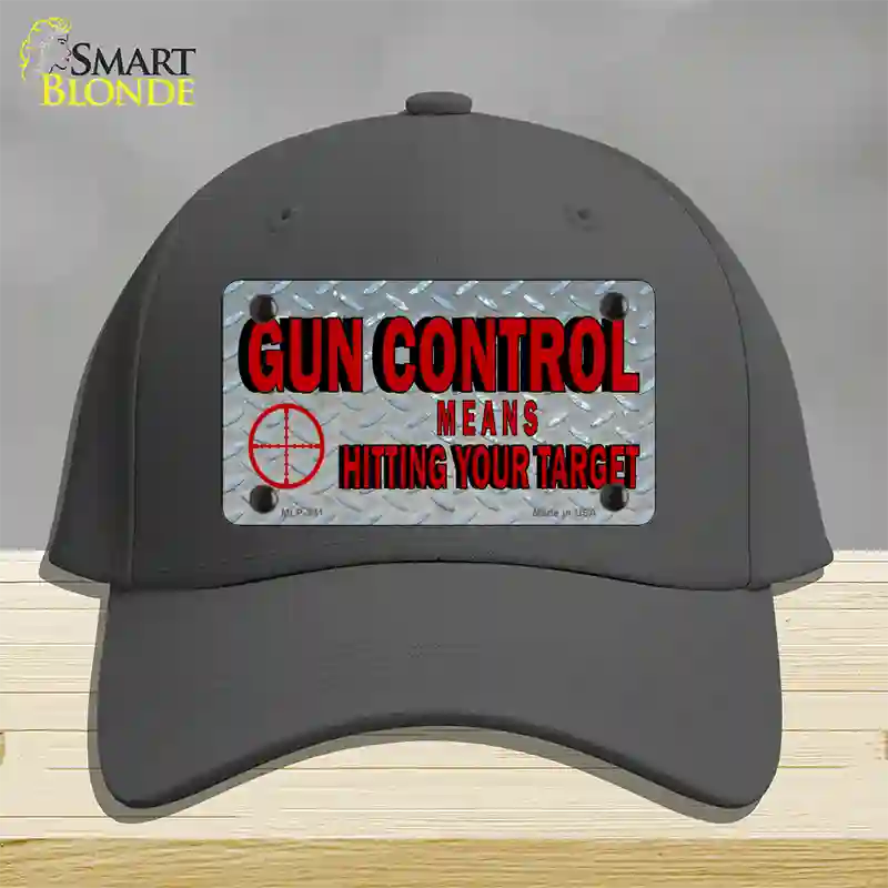 Gun Control Novelty License Plate Hat Cotton / Charcoal