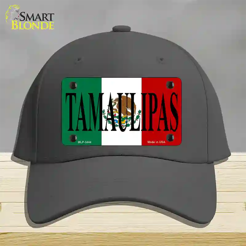 Tamaulipas Mexico Flag Novelty License Plate Hat Cotton / Charcoal