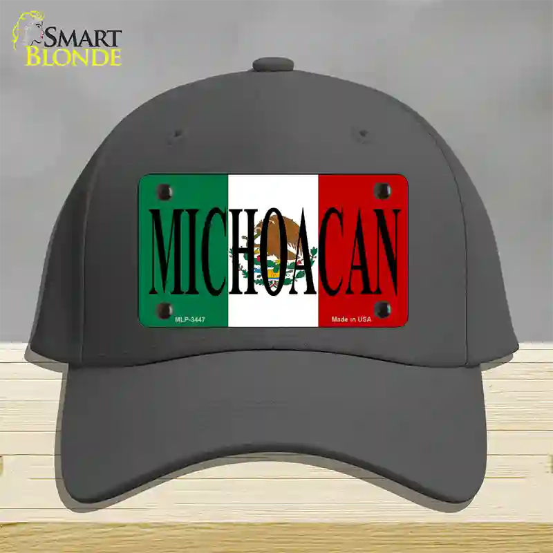 Michoacan Mexico Flag Novelty License Plate Hat Cotton / Charcoal