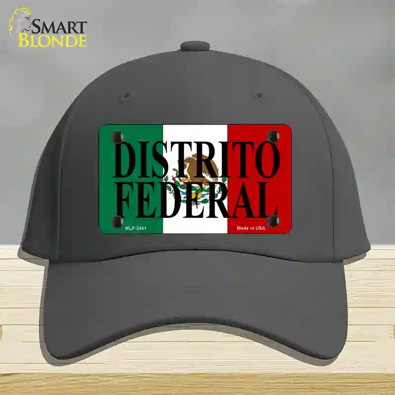 Distrito Federal Mexico Flag Novelty License Plate Hat Cotton / Charcoal