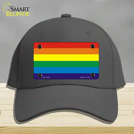 Rainbow Flag Novelty License Plate Hat Cotton / Charcoal