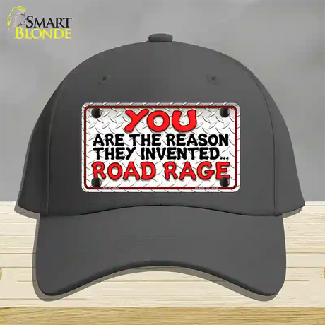 Invented Road Rage Novelty License Plate Hat Cotton / Charcoal