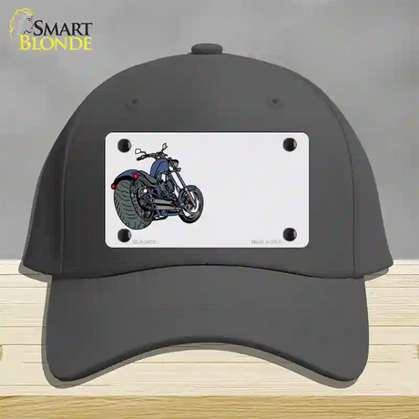 Motorcycle Offset Novelty License Plate Hat Cotton / Charcoal