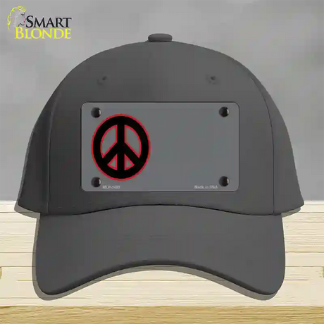 Peace Symbol Offset Novelty License Plate Hat Cotton / Charcoal