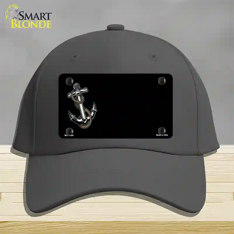 Anchor Offset Novelty License Plate Hat Cotton / Charcoal