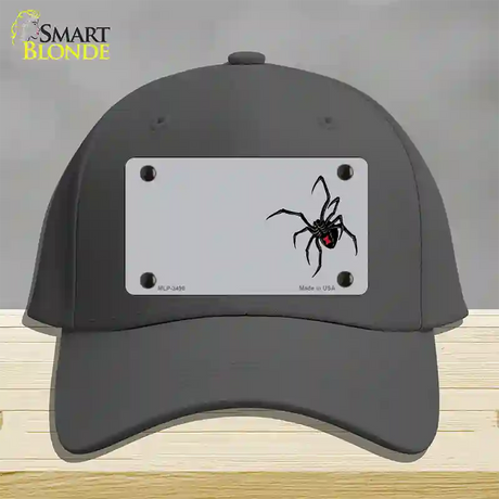 Black Widow Offset Novelty License Plate Hat Cotton / Charcoal