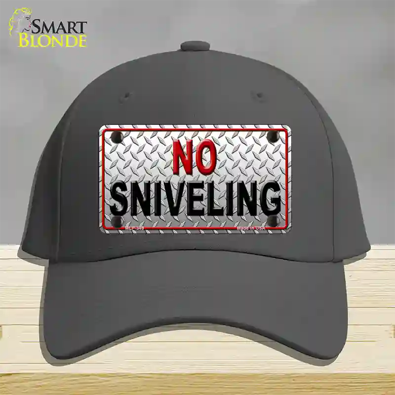 No Sniveling Novelty License Plate Hat Cotton / Charcoal