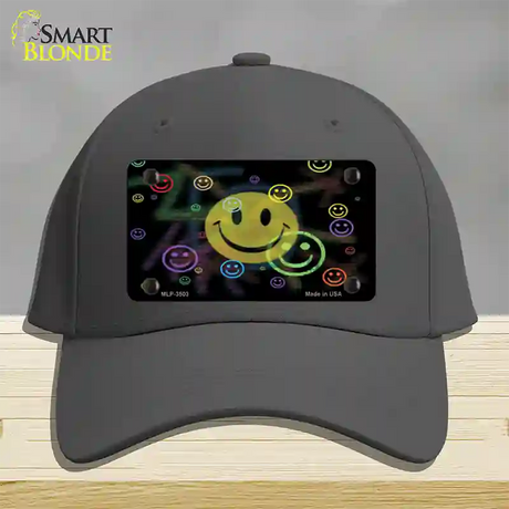 Smiley Novelty License Plate Hat Cotton / Charcoal