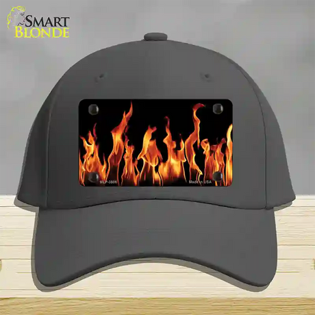 Flames Customizable Novelty License Plate Hat Cotton / Charcoal