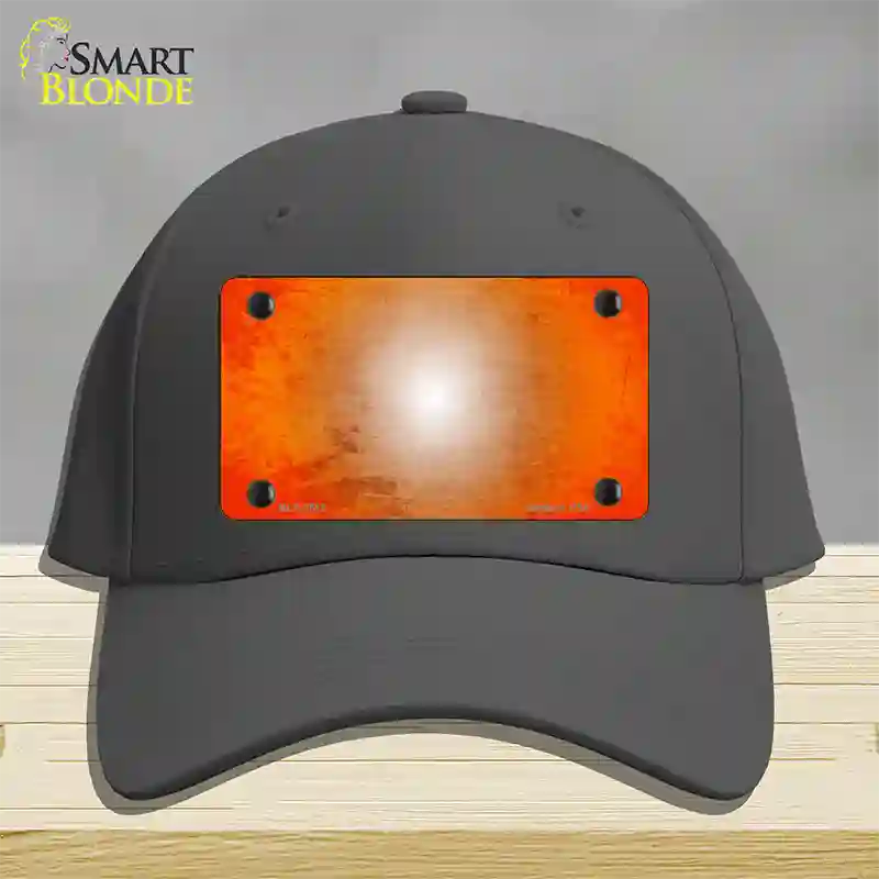 Orange White Fade Scratched Novelty License Plate Hat Cotton / Charcoal