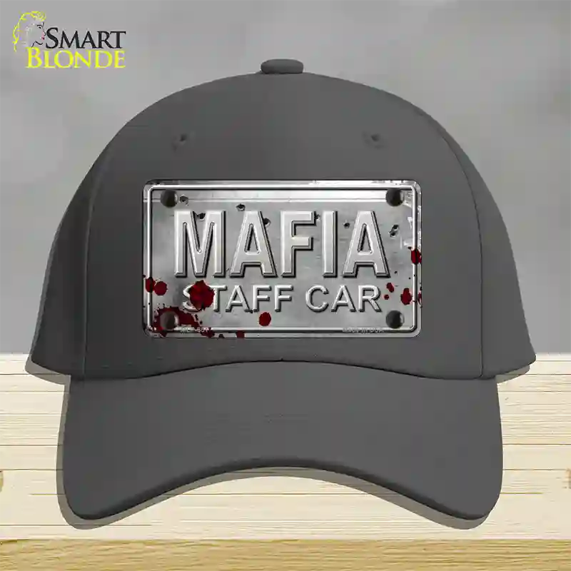 Mafia Staff Car Novelty License Plate Hat Cotton / Charcoal