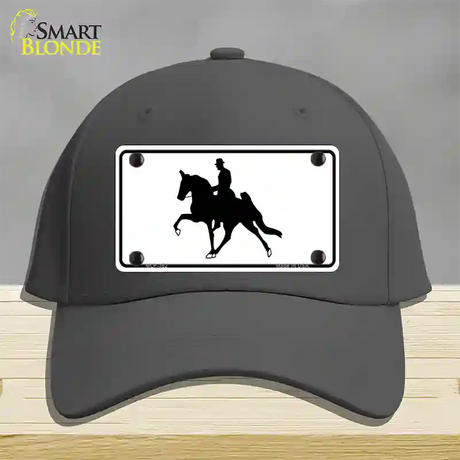 Horse With Rider Novelty License Plate Hat Cotton / Charcoal