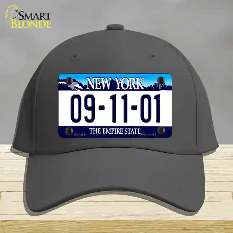 9 11 01 New York Novelty License Plate Hat Cotton / Charcoal