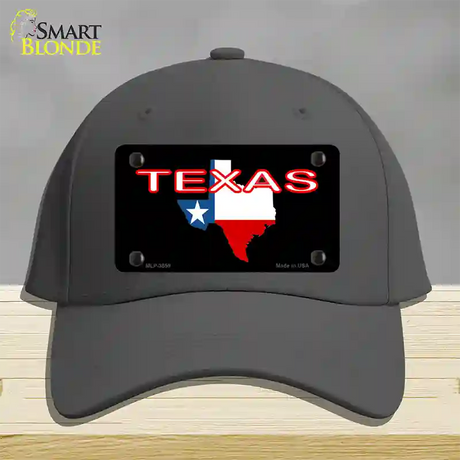 Texas Filled State Flag Novelty License Plate Hat Cotton / Charcoal