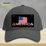 American Flag Black Novelty License Plate Hat Cotton / Charcoal