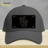 Peace Fingers Novelty License Plate Hat Cotton / Charcoal