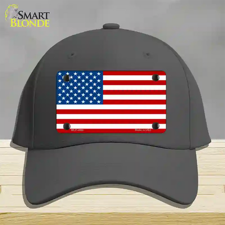 American Flag Novelty License Plate Hat Cotton / Charcoal