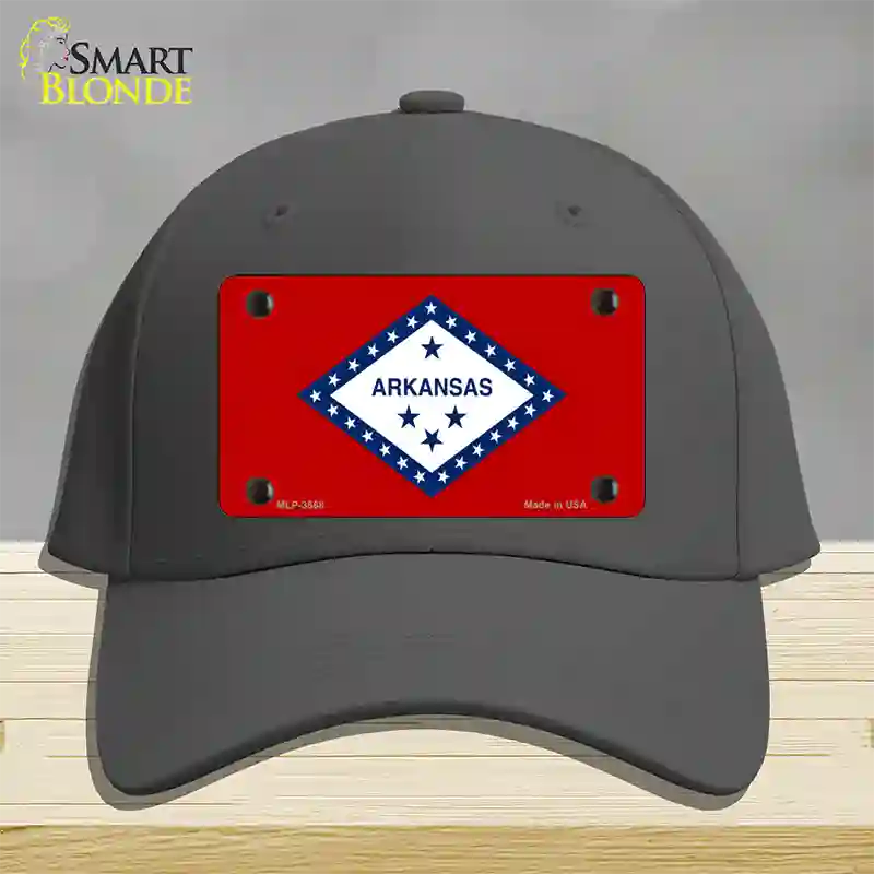 Arkansas State Flag Novelty License Plate Hat Cotton / Charcoal