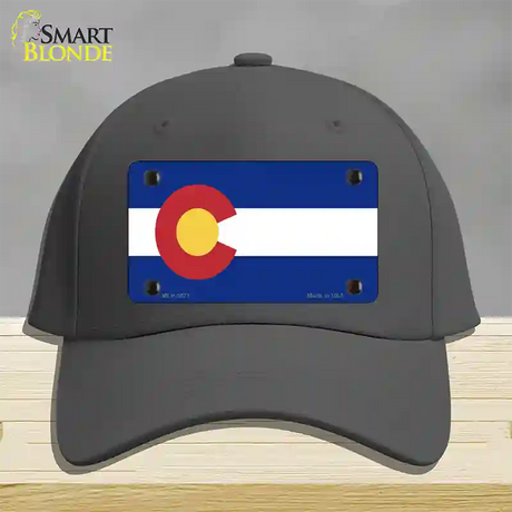 Colorado State Flag Novelty License Plate Hat Cotton / Charcoal