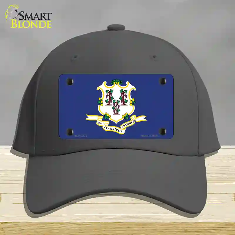 Connecticut State Flag Novelty License Plate Hat Cotton / Charcoal