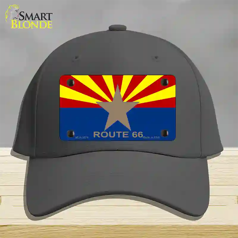 Arizona Flag with Route 66 Novelty License Plate Hat Cotton / Charcoal