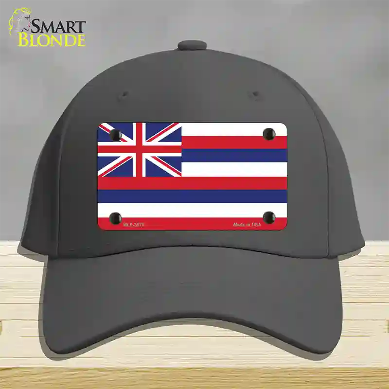 Hawaii Flag State Flag Novelty License Plate Hat Cotton / Charcoal