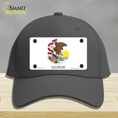 Illinois State Flag Novelty License Plate Hat Cotton / Charcoal