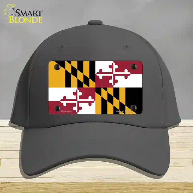 Maryland State Flag Novelty License Plate Hat Cotton / Charcoal