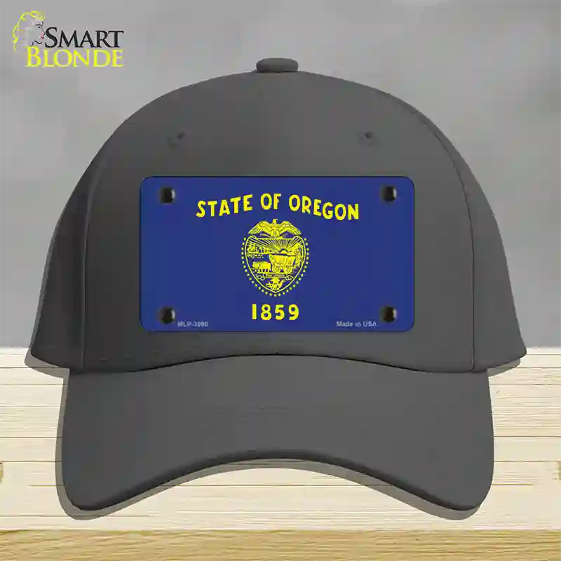 Oregon State Flag Novelty License Plate Hat Cotton / Charcoal