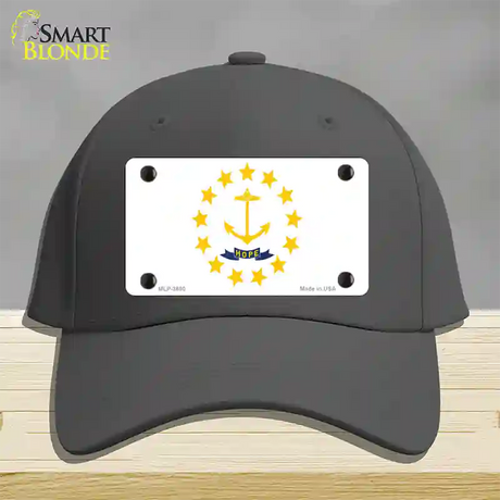 Rhode Island State Flag Novelty License Plate Hat Cotton / Charcoal