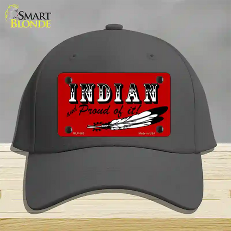 Indian And Proud Novelty License Plate Hat Cotton / Charcoal