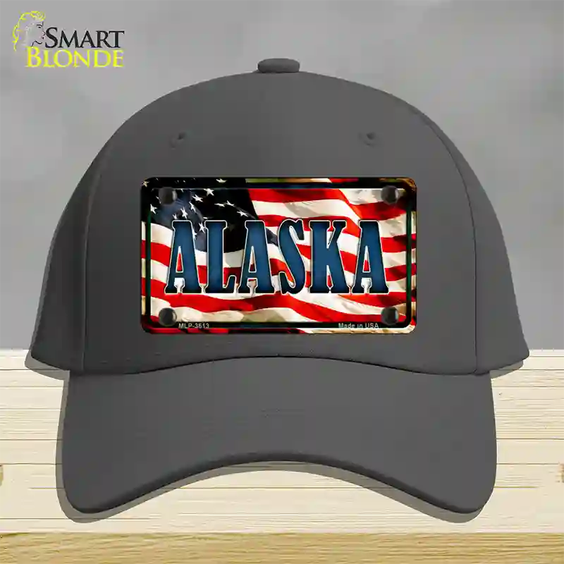 Alaska USA Novelty License Plate Hat Cotton / Charcoal