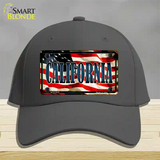 California USA Novelty License Plate Hat Cotton / Charcoal